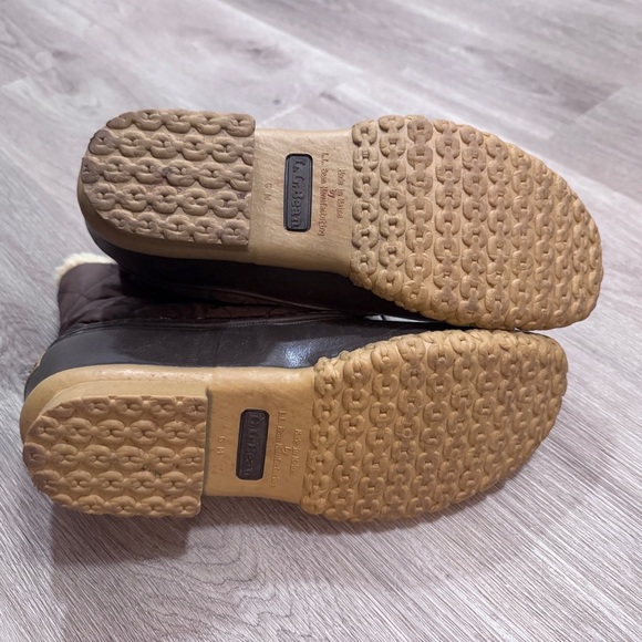 L. L. Bean Boots Brown Quilted Shearling Short Winter Snow Rain Women’s 10 - Picture 7 of 8